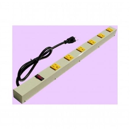 E-Dustry Inc Power Strip, Surge, SJT, 5-15R, 5-15P, 3 ft., Beige EPS-2063AG